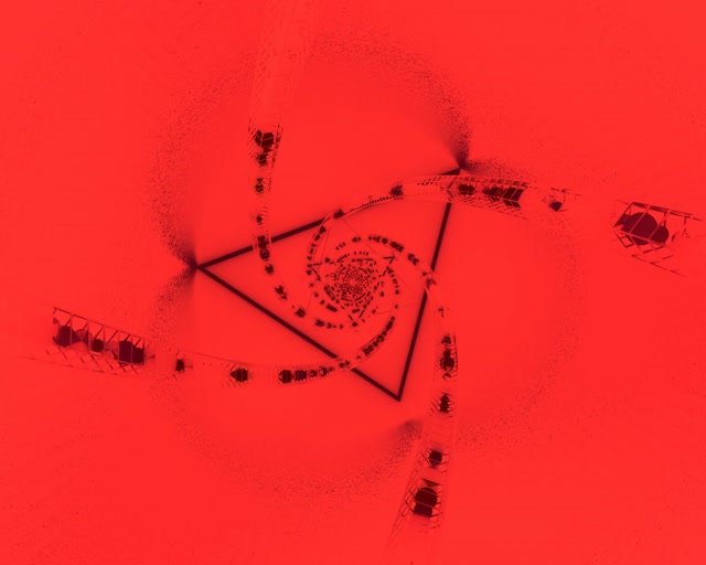 Neon Tunnel Roter Spiral-Dreieck Vj Loop 5:4 industrial 60fps Bildschirmschoner