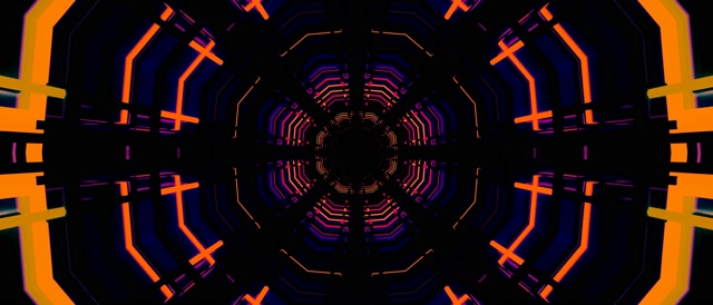 Neon Tunnel Octagon Grid Vj Loop 21:9 Ultrawide 60fps Screensaver