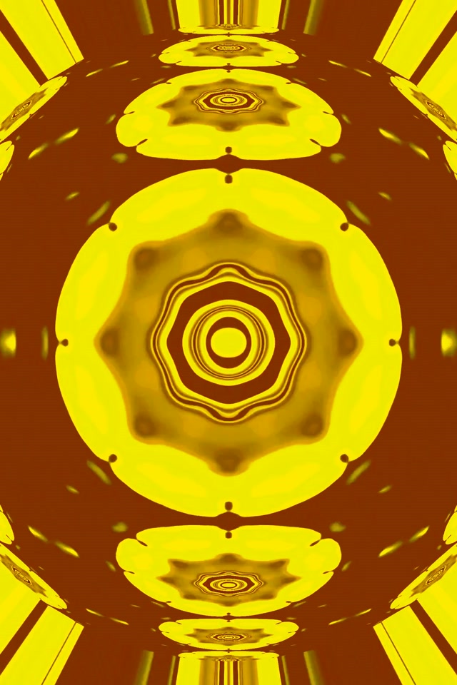 Goldenes Mandala Neon Tunnel VJ Loop 2:3 Foto Portrait 60fps Bildschirmschoner