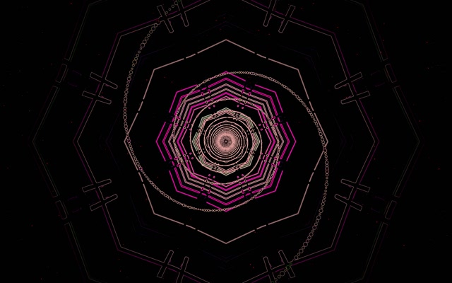 Neon Tunnel Oktagon Vortex VJ Loop 60fps 16:10 Macbook Bildschirmschoner