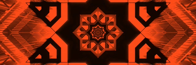 Neon Tunnel Orange Kaleidoskop Stern 3:1 Triple Wide 60fps Bildschirmschoner VJ Loop
