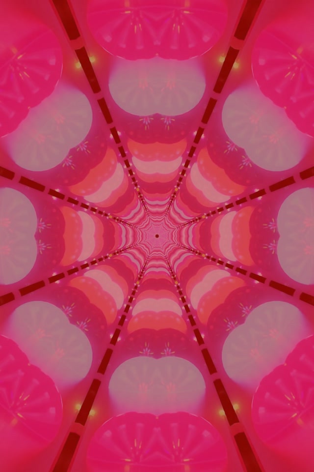 Vj loop Neon Tunnel Rotes Spinnennetz Kaleidoskop 2:3 portrait 60fps screensaver