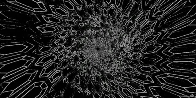 Weißer Kristall Neon Tunnel Bildschirmschoner 2:1 Univisium 60fps VJ Loop