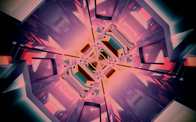 Neon Tunnel Oktagon Vortex VJ Loop 60fps 16:10 Macbook Bildschirmschoner
