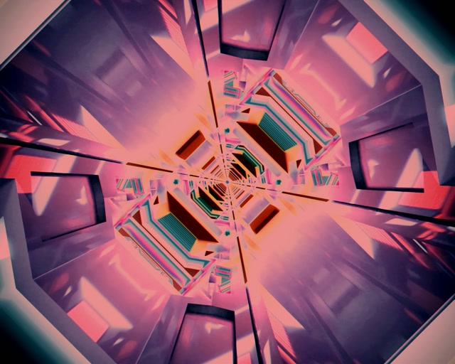 Neon Tunnel Oktagon Vortex Vj Loop 60fps 5:4 Industrial Bildschirmschoner