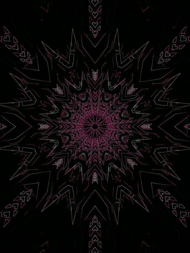 Neon Tunnel Fractal Star Burst Pink VJ Loop 3:4 iPad Portrait 60fps Screensaver
