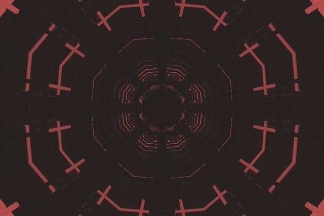 Rotes Oktagon Neon Tunnel Vj Loop 3:2 Surface 60fps Screensaver