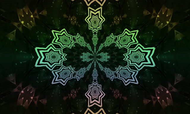 Neon Tunnel Kaleidoskop Stern Explosion 5:3 Wide 60fps Bildschirmschoner VJ Loop