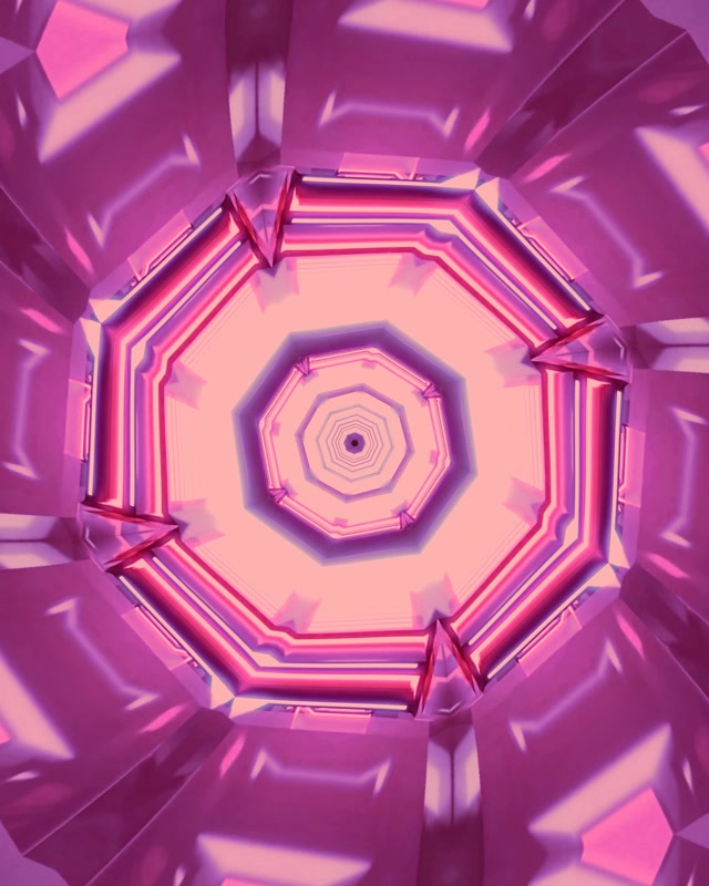 Neon Tunnel Oktagon Vortex Pink Lila VJ Loop 4:5 Instagram 60fps Screensaver