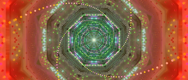 Neon Tunnel Oktagon Grün Rot 60fps 21:9 Ultrawide Bildschirmschoner VJ Loop