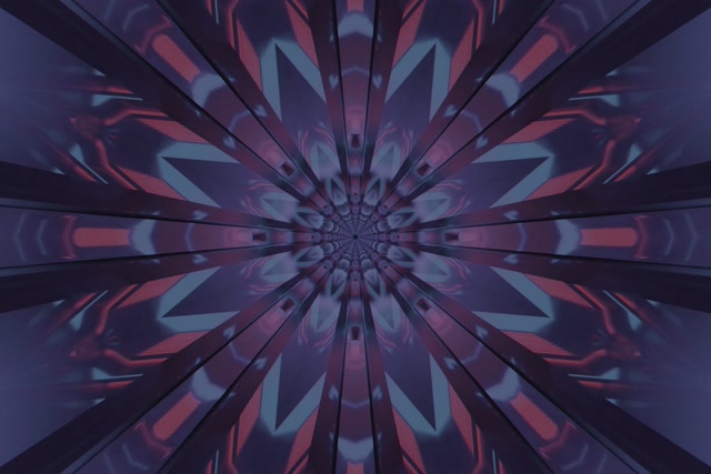 Neon Tunnel Kaleidoscope Stern Burst VJ Loop 3:2 Surface 60fps Screensaver