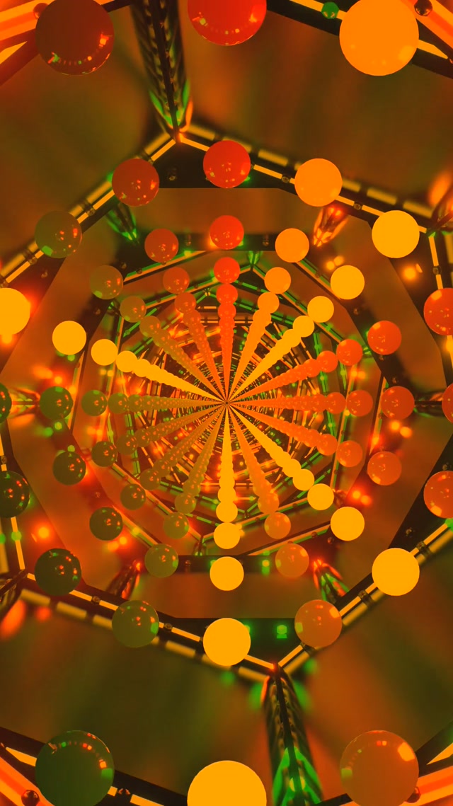 Oranger Neon Tunnel Bildschirmschoner 60fps 9:16 Reels VJ Loop PC Laptop