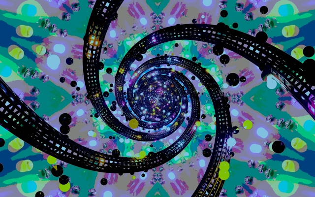 Neon Tunnel Spiral Kaleidoskop VJ Loop 60fps 16:10 Macbook Bildschirmschoner