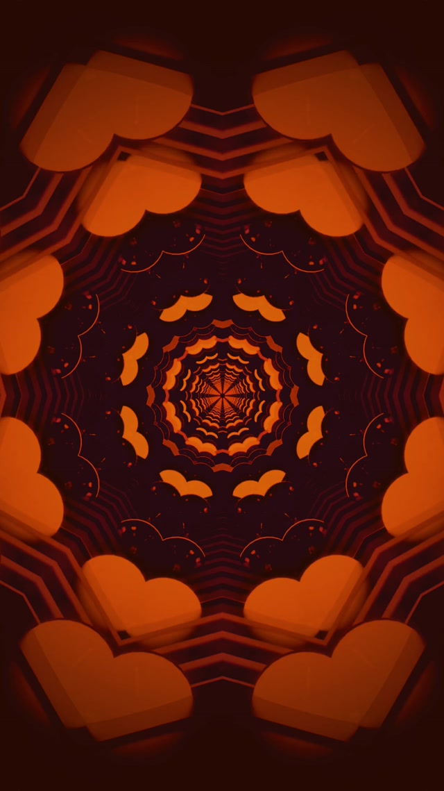 Neon Tunnel Orange Scallop Vortex Vj Loop 9:16 Reels 60fps Bildschirmschoner