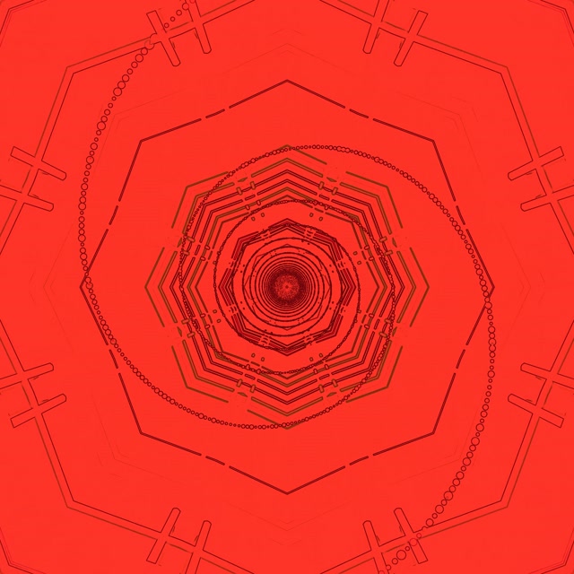 Neon Tunnel Rot Oktagon Vortex Vj Loop 1:1 Square 60fps Screensaver
