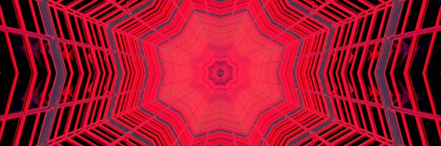 Neon Tunnel Roter Stern Kaleidoskop VJ Loop 3:1 Triple Wide 60fps Bildschirmschoner