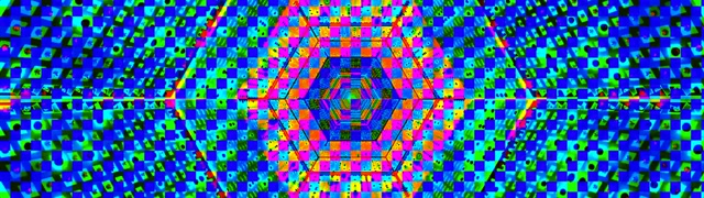 Neon Tunnel Hexagon Grid 32:9 Super Ultrawide 60fps Bildschirmschoner VJ Loop