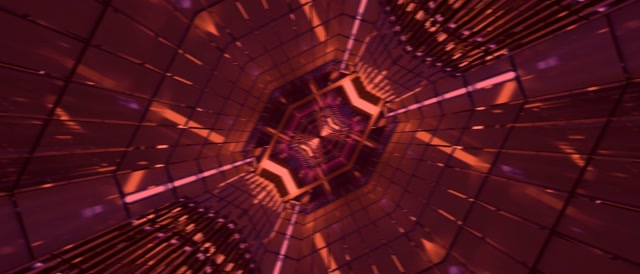 VJ Loop Neon Tunnel Hexagon Grid Rot Lila 21:9 Ultrawide 60fps Bildschirmschoner