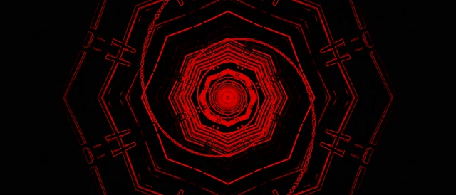 Red Neon Tunnel Hexagon Vortex Loop 21:9 Ultrawide 60fps Screensaver