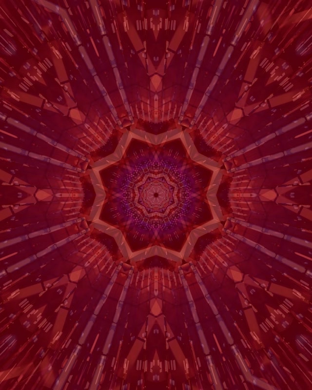 Vj loop Red Star Mandala Neon Tunnel 4:5 Instagram 60fps Screensaver