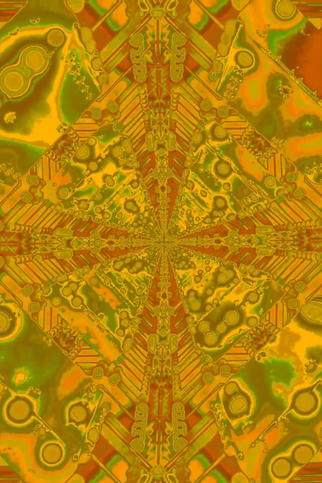 Neon Tunnel Kaleidoskop Gold Fraktal VJ Loop 2:3 Foto Portrait 60fps Bildschirmschoner