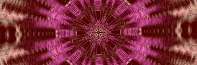 Neon Tunnel Pink Kaleidoscope Burst VJ Loop 3:1 Triple Wide 60fps Bildschirmschoner