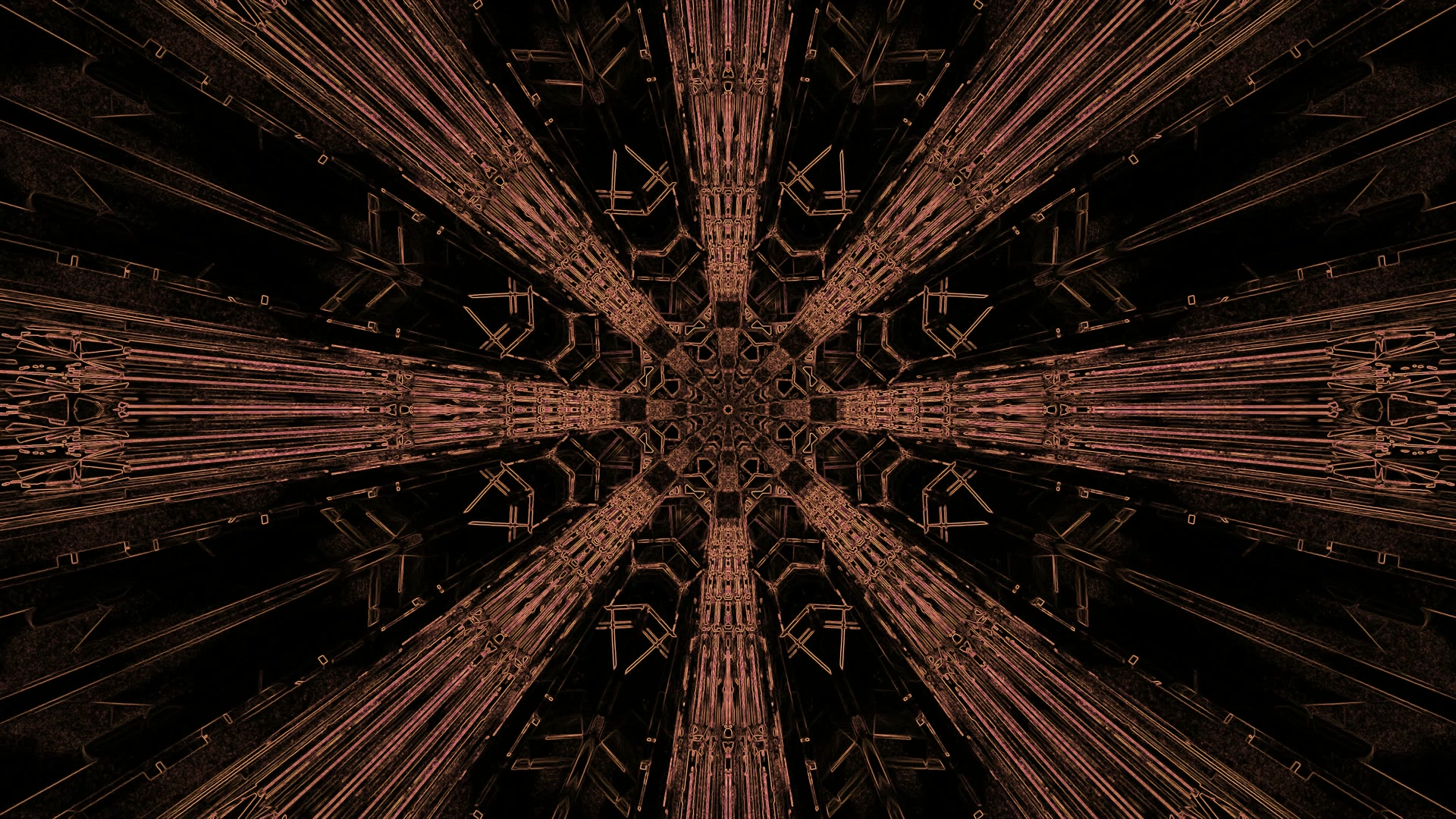 Dunkelrotes Neon Tunnel Bildschirmschoner 4K UHD 60fps VJ Loop