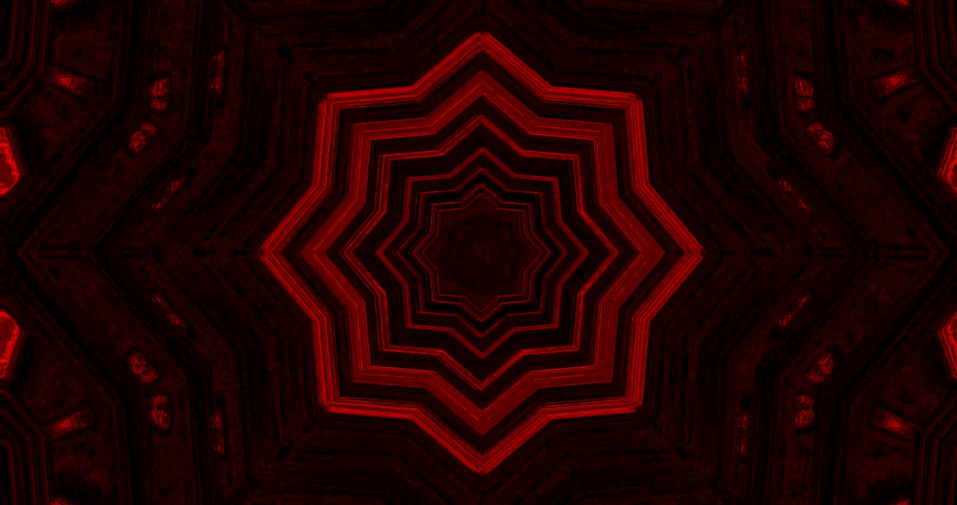 Dunkelroter Stern Tunnel Screensaver 4K UHD 60fps Live Wallpaper