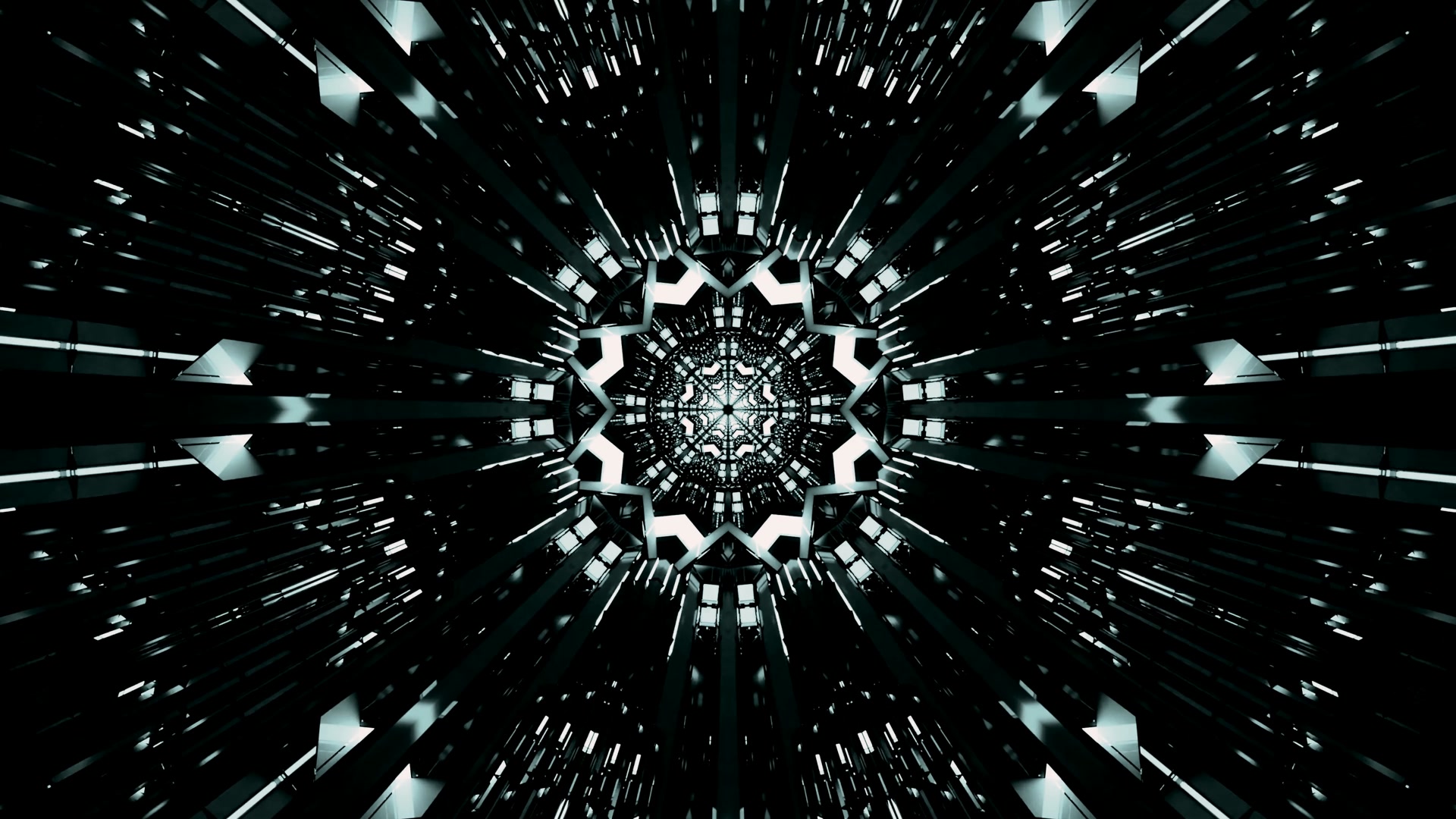 Fraktal Stahl Tunnel Screensaver 4K UHD 60fps Live Wallpaper