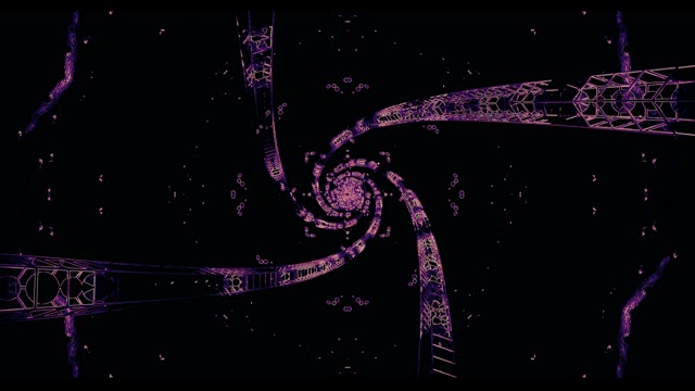 Lila Wireframe Galaxie Spirale - Abstrakte Kosmische Motion Hintergrund Loop