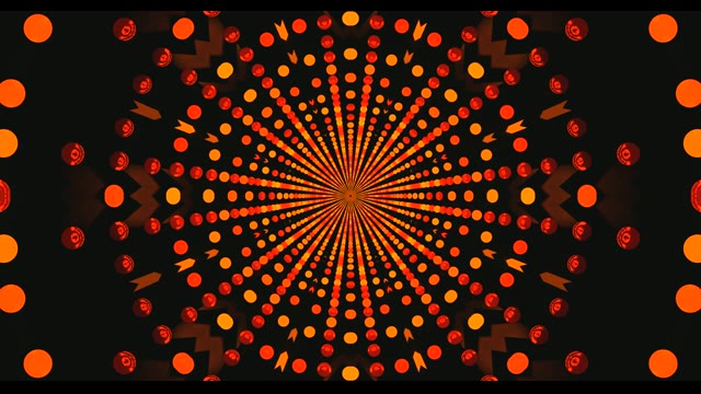 Lebendige Orange Ausstrahlende Punkte Abstract VJ Loop Bewegungshintergrund