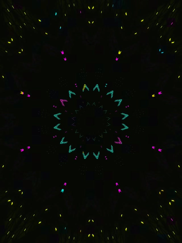 Neon Tunnel Kaleidoskop Crystal Burst VJ Loop 3:4 iPad Portrait 60fps Bildschirmschoner