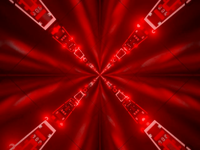 Roter Neon Tunnel X-Kreuz Explosion VJ Loop 4:3 Classic 60fps Bildschirmschoner