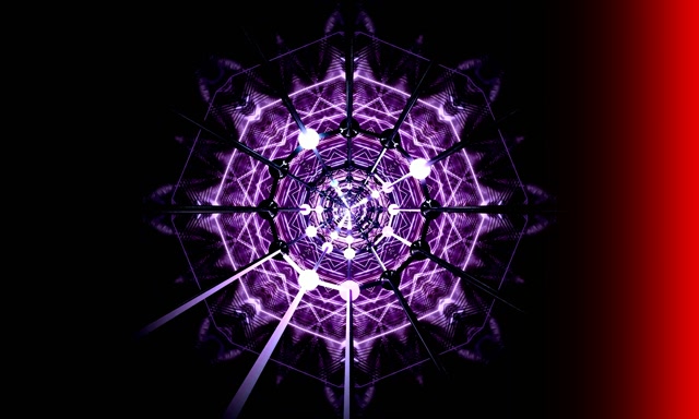 VJ Loop Neon Tunnel Lila Fractal Kaleidoscope 5:3 Breit 60fps Bildschirmschoner