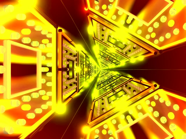 Neon Tunnel PCB Schaltkreis Gold VJ Loop 4:3 Classic 60fps Bildschirmschoner