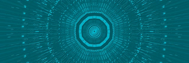 Teal Oktagon Neon Tunnel Vj Loop 3:1 Triple Wide 60fps Bildschirmschoner