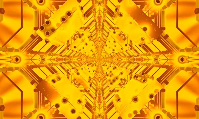 Golden Neon Tunnel Bildschirmschoner 5:3 Wide 60fps VJ Loop PC Laptop