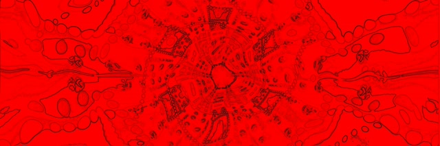 Roter Fraktal Kaleidoskop Neon-Tunnel VJ Loop 3:1 Triple Wide 60fps Screensaver