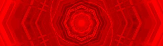 Roter Neon Tunnel Oktagon Wirbel VJ Loop 60fps 32:9 Super Ultrawide Bildschirmschoner