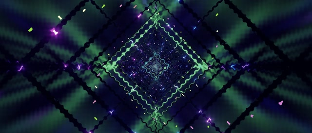 21:9 Cinematic Neon Tunnel Grüner Diamant Vortex 60fps Bildschirmschoner Vj Loop
