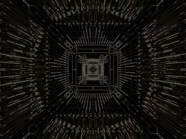 Neon Tunnel Golden Circuit Grid Vj Loop 4:3 Classic 60fps Bildschirmschoner