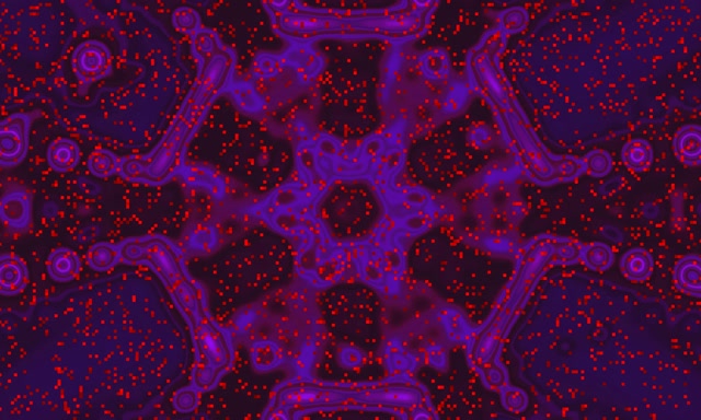 Neon Tunnel Lila Rot Fraktal Blob VJ Loop 60fps 5:3 Wide Screensaver