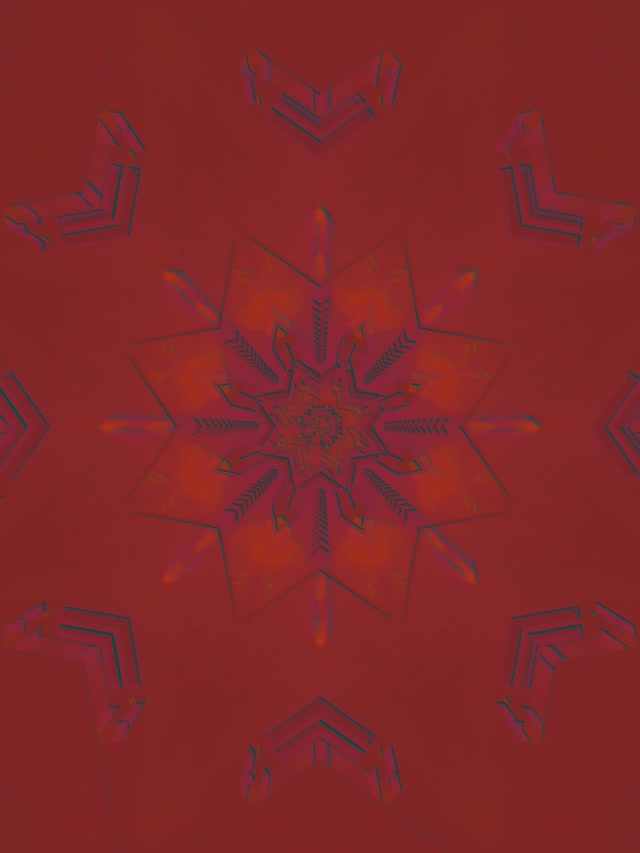 Rote Fraktal Schneeflocke Neon Tunnel VJ Loop 3:4 iPad Portrait 60fps Bildschirmschoner