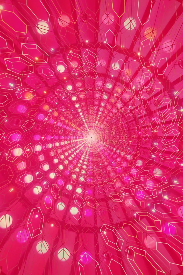 Neon Tunnel Pink Crystal Vortex Bildschirmschoner 60fps 2:3 Photo Portrait VJ Loop