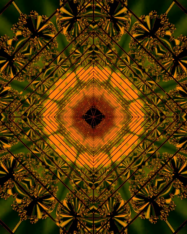 Orange Neon Tunnel Vj Loop | Spiralförmiger Diamant Vortex 4:5 Instagram 60fps Bildschirmschoner