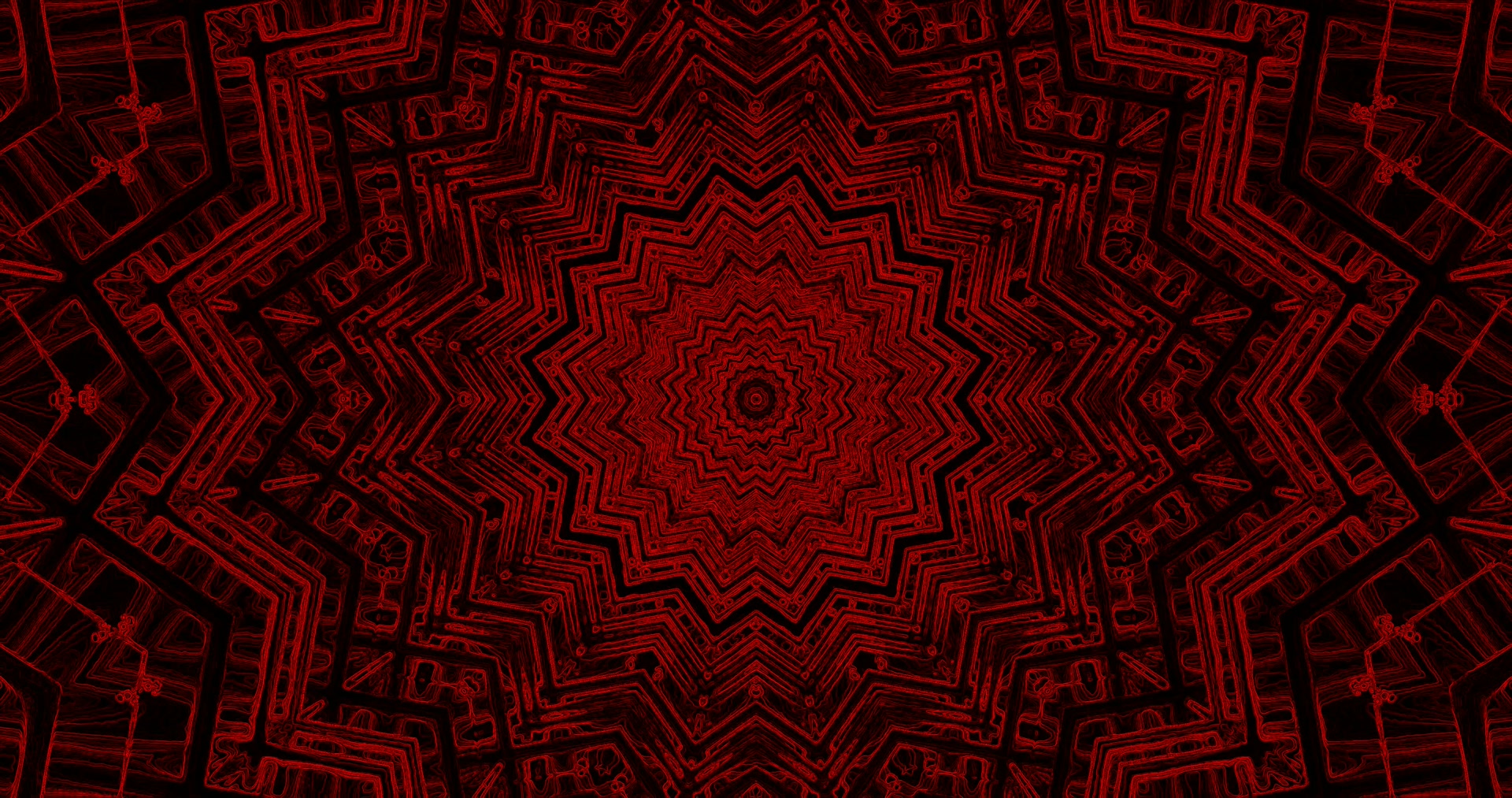 neon tunnel red kaleidoscope screensaver windows 11 vj loop 4k uhd 60fps