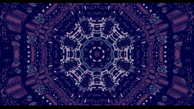 Σκούρο Μπλε Cosmic Mandala Kaleidoscope VJ Loop με Pink Organic Patterns