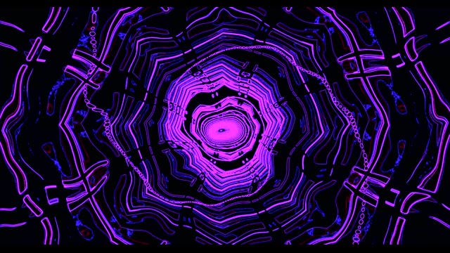 Αφηρημένο Μωβ Σπιράλ Τούνελ - Ψυχεδελικό VJLoops Κίνηση Φόντο