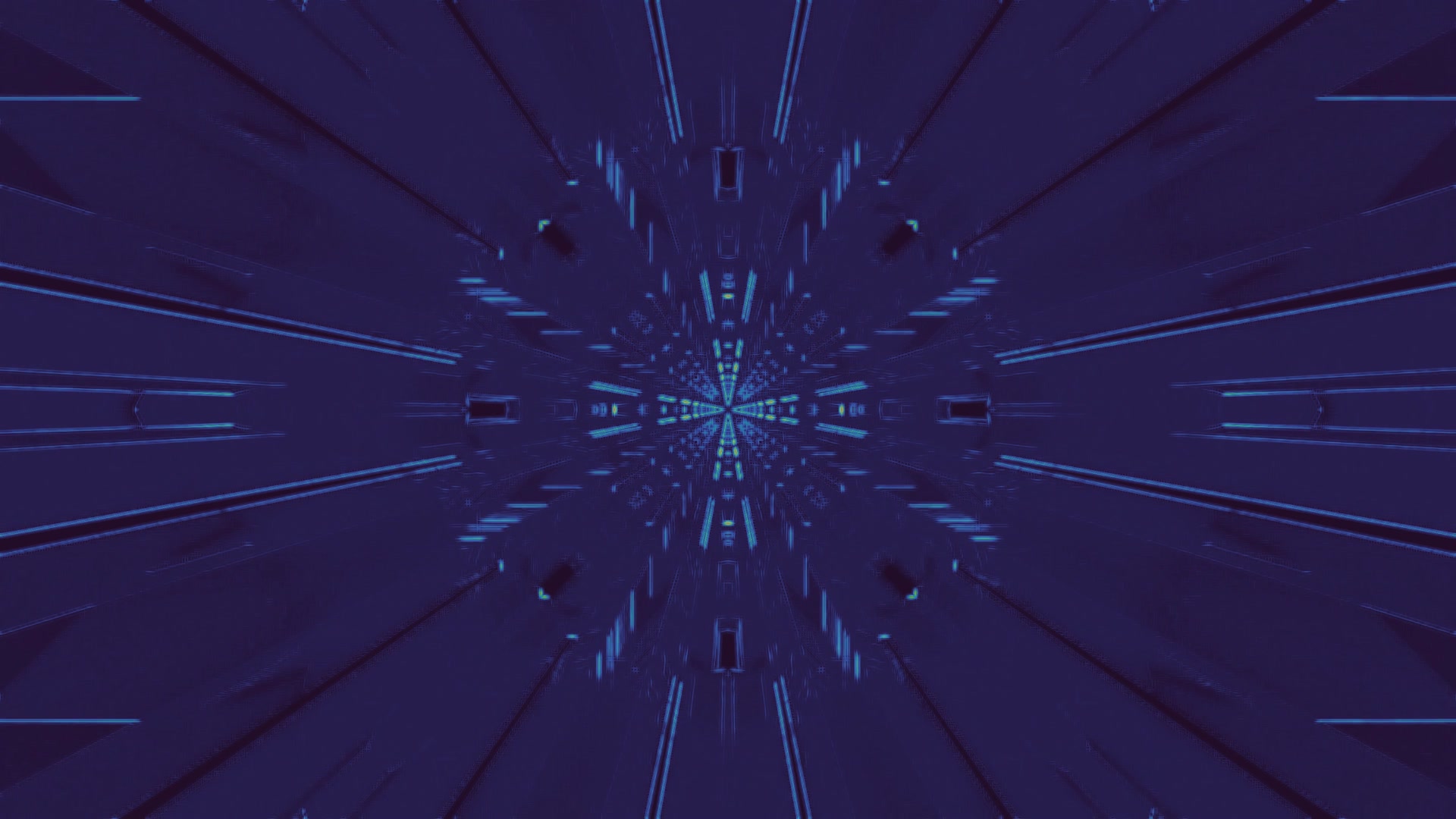 Blue Neon Tunnel VJ Animation 4K UHD 60FPS Screensaver PC