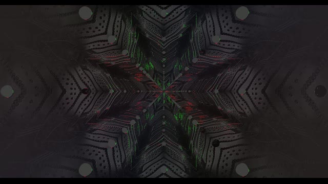 Neon tunnel 60fps geometric kaleidoscope with symmetrical light patterns and...